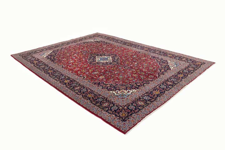 9' 9 x 13' 1 Hand Knotted Kashan Persian Wool Rug