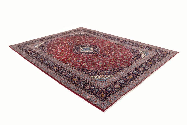 Detail image of 9' 9 x 13' 1 Hand Knotted Kashan Persian Wool Rug
