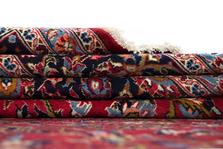 9' 9 x 13' 1 Hand Knotted Kashan Persian Wool Rug