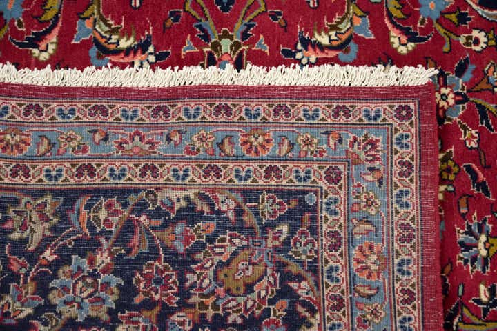 9' 9 x 13' 1 Hand Knotted Kashan Persian Wool Rug
