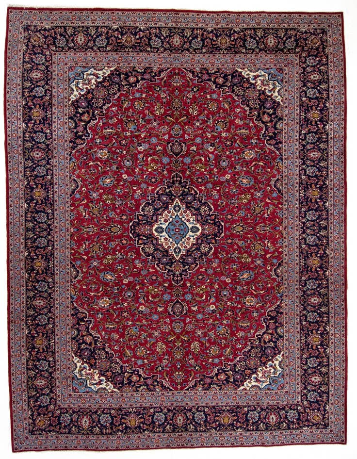 Detail image of 9' 9 x 13' 1 Hand Knotted Kashan Persian Wool Rug