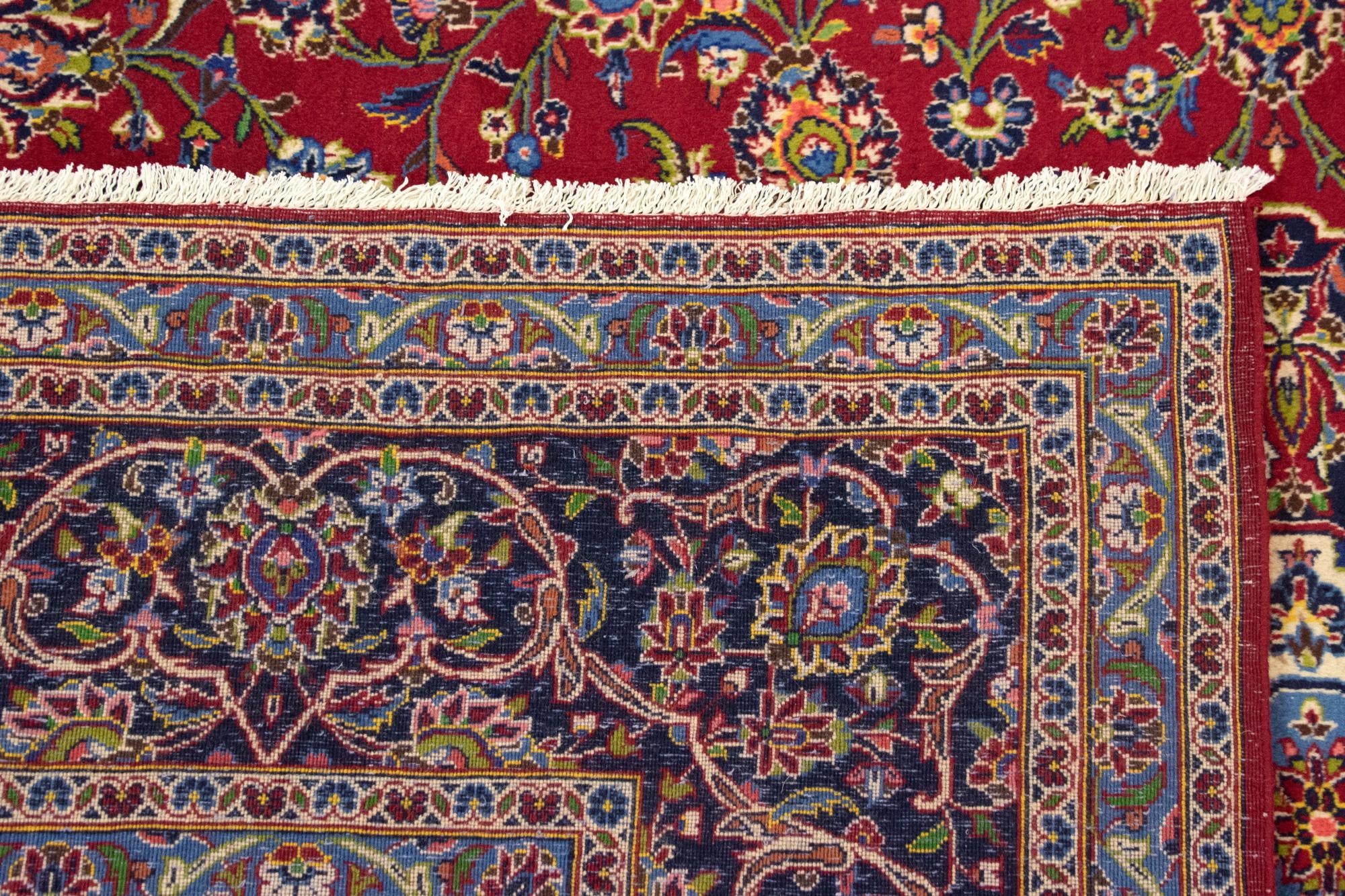 9' 10 x 13' Hand Knotted Kashan Persian Wool Rug