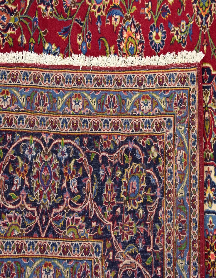 Detail image of 9' 10 x 13'  Hand Knotted Kashan Persian Wool Rug