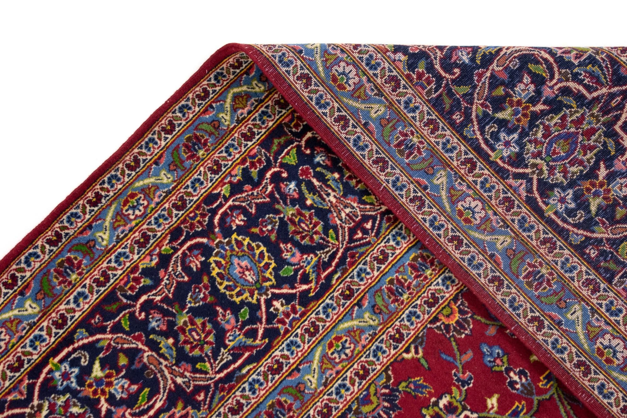 9' 10 x 13' Hand Knotted Kashan Persian Wool Rug