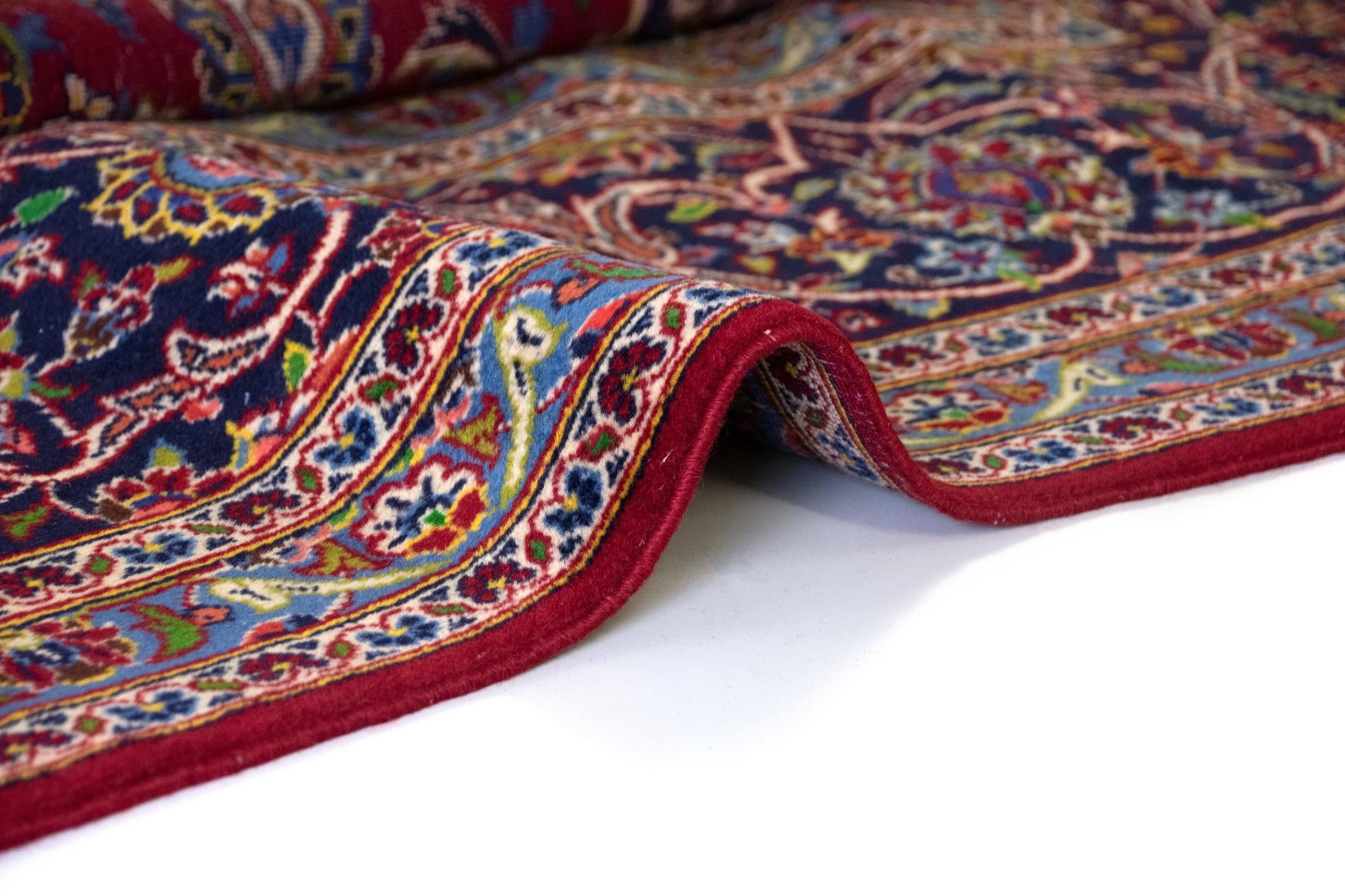 9' 10 x 13' Hand Knotted Kashan Persian Wool Rug