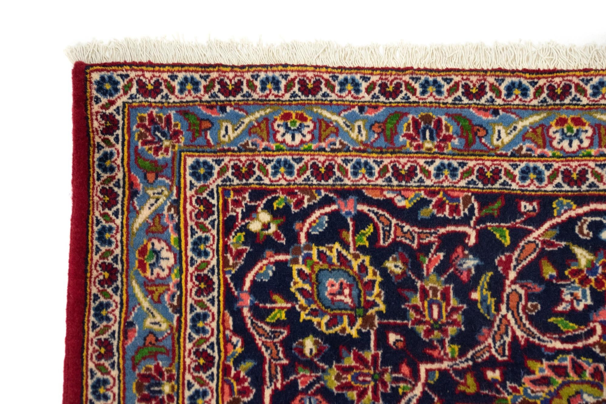9' 10 x 13' Hand Knotted Kashan Persian Wool Rug