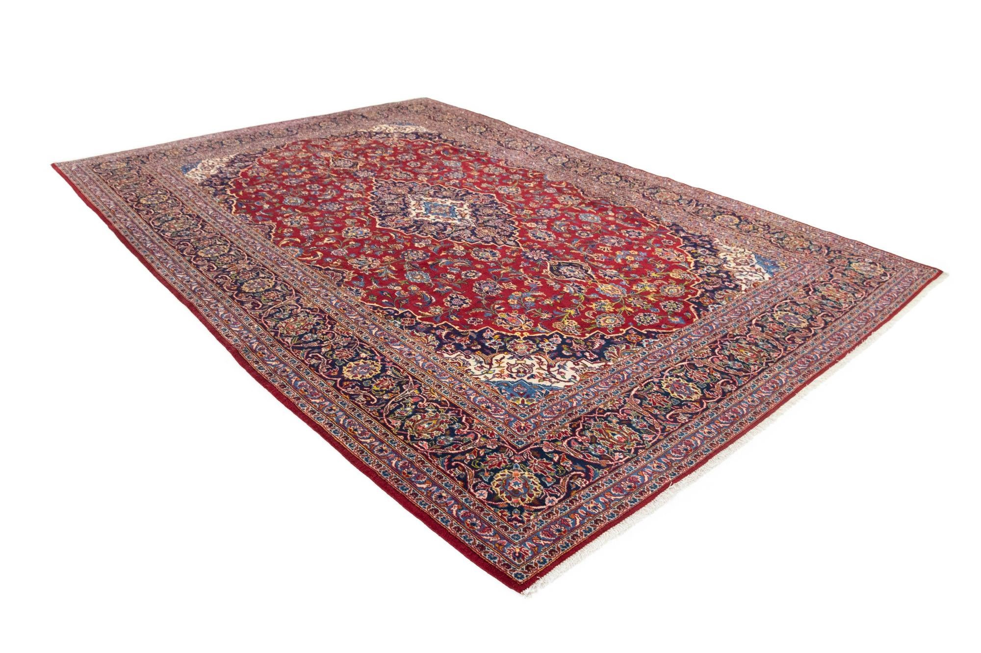 9' 9 x 14' 1 Hand Knotted Kashan Persian Wool Rug