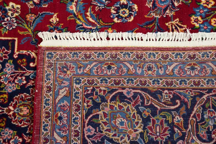 Detail image of 9' 9 x 14' 1 Hand Knotted Kashan Persian Wool Rug