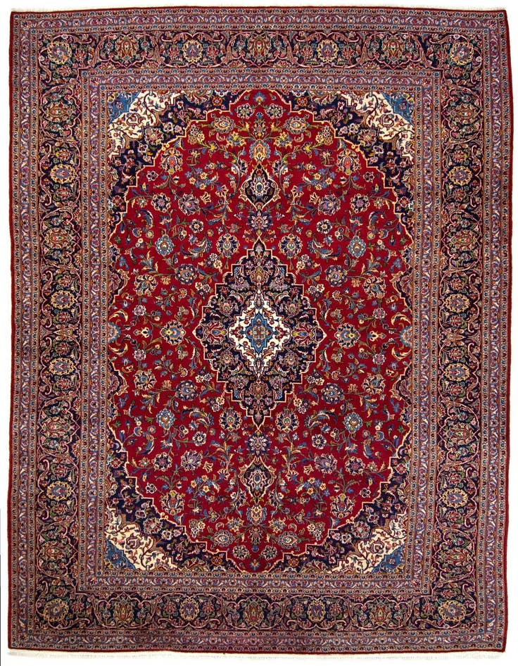 Detail image of 9' 9 x 14' 1 Hand Knotted Kashan Persian Wool Rug