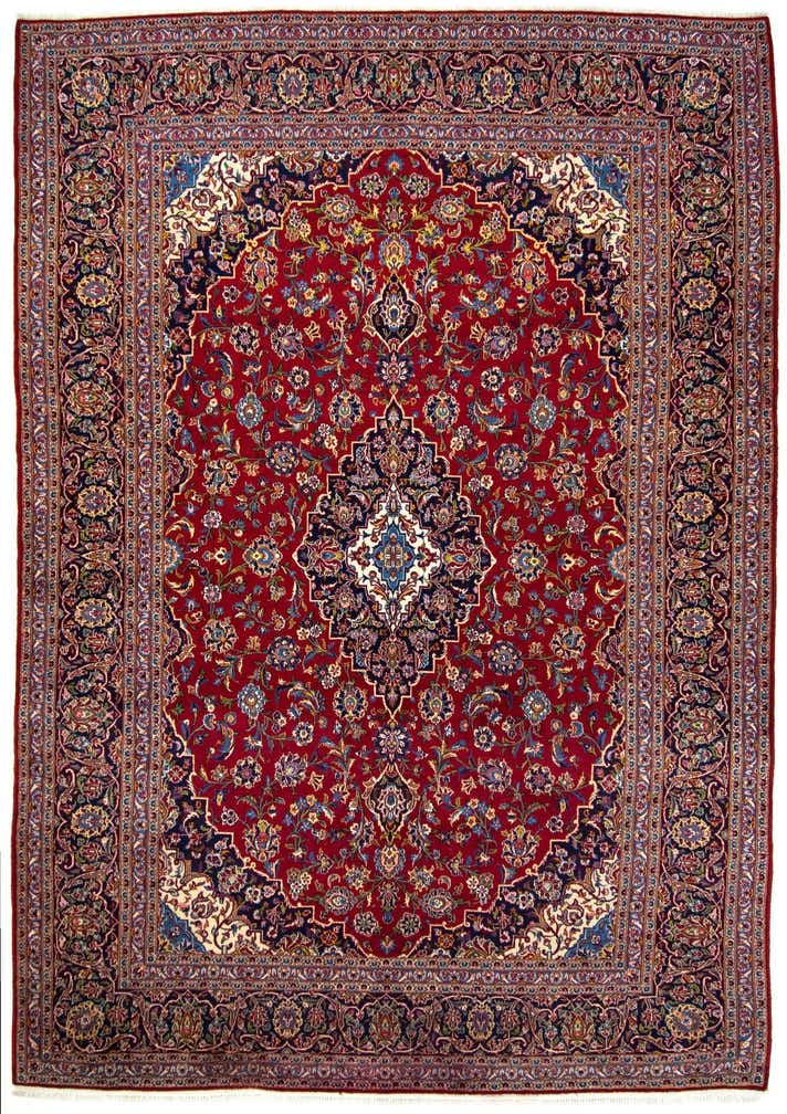 9' 9 x 14' 1 Hand Knotted Kashan Persian Wool Rug