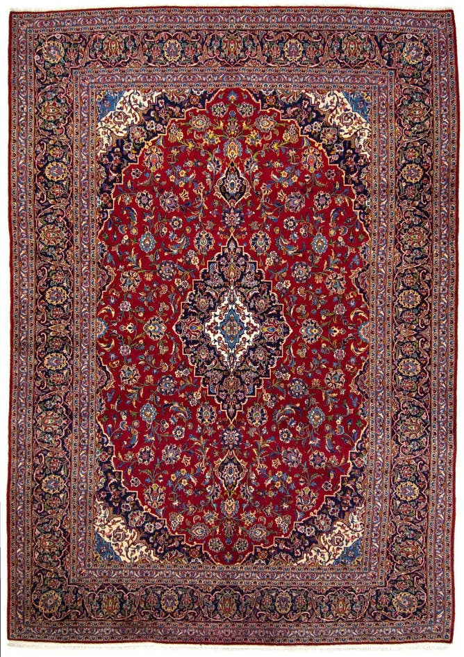 Detail image of 9' 9 x 14' 1 Hand Knotted Kashan Persian Wool Rug