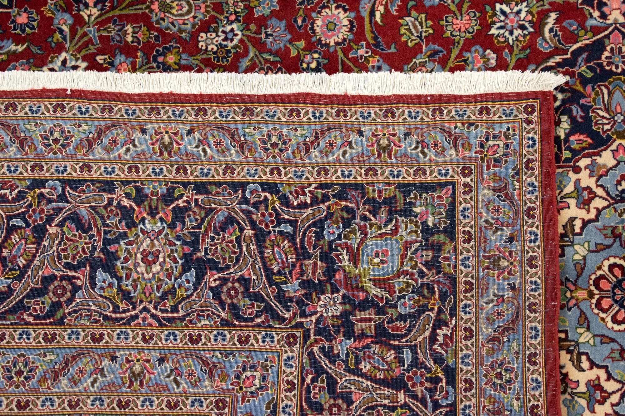 9' 10 x 13' 2 Hand Knotted Kashan Persian Rug