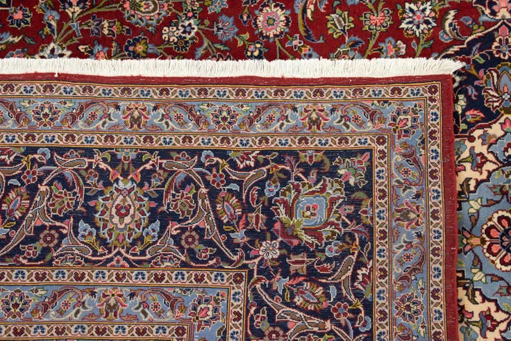 Detail image of 9' 10 x 13' 2 Hand Knotted Kashan Persian Rug