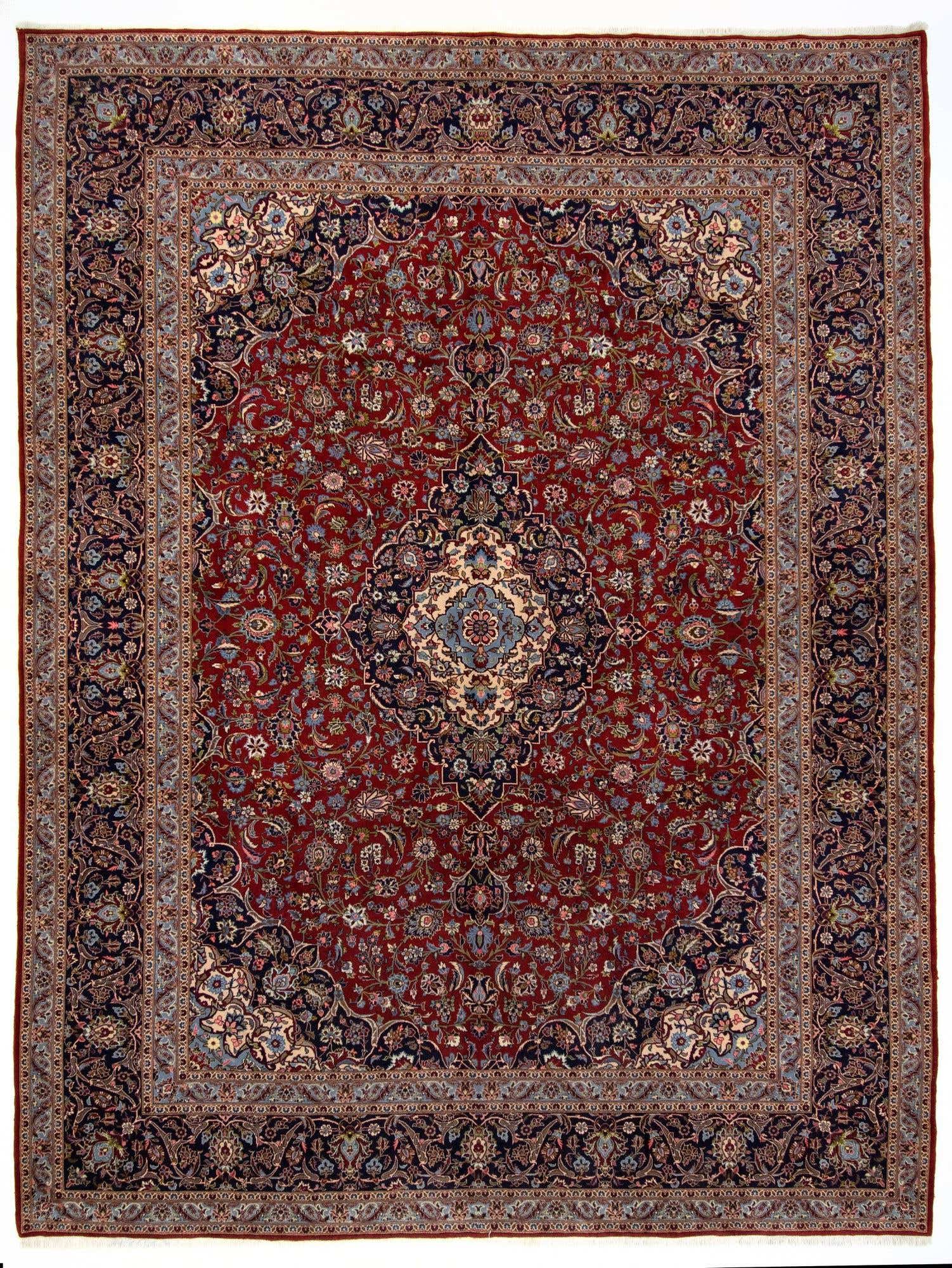 9' 10 x 13' 2 Hand Knotted Kashan Persian Rug