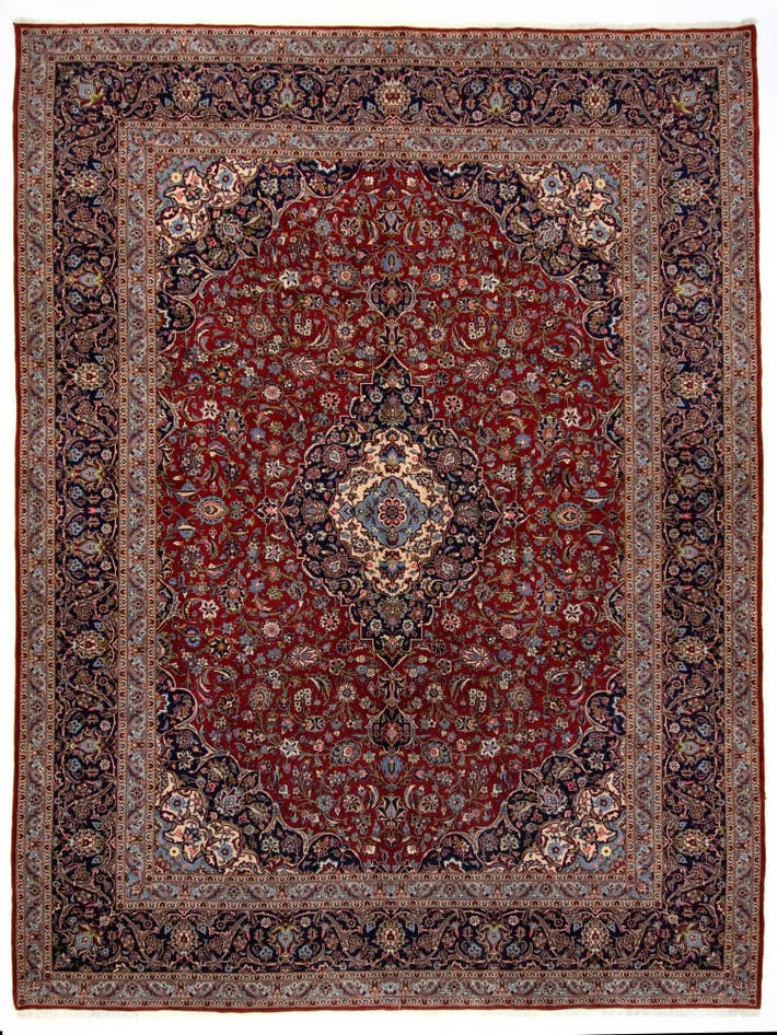 Detail image of 9' 10 x 13' 2 Hand Knotted Kashan Persian Rug