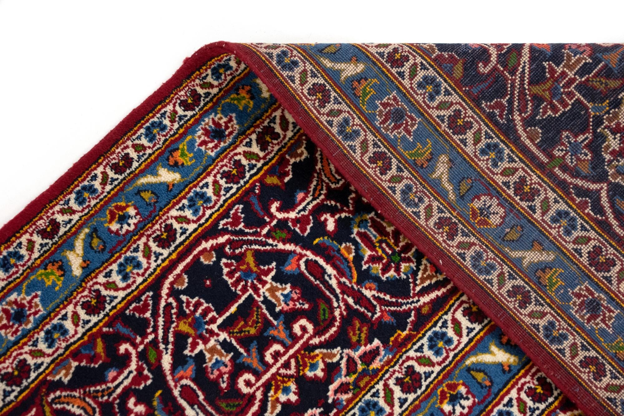 9' 10 x 13' 2 Hand Knotted Kashan Persian Wool Rug