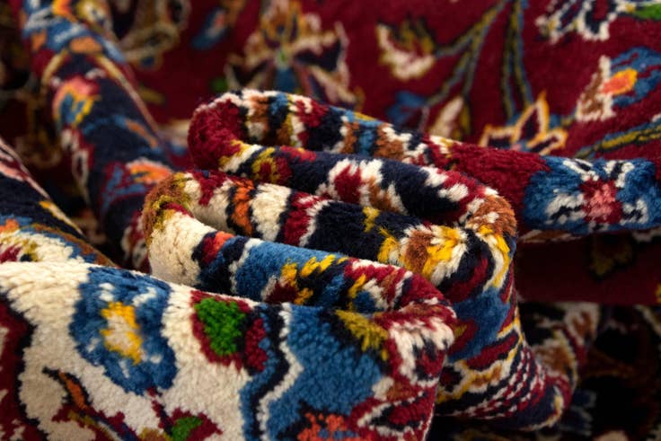 Detail image of 9' 10 x 13' 2 Hand Knotted Kashan Persian Wool Rug