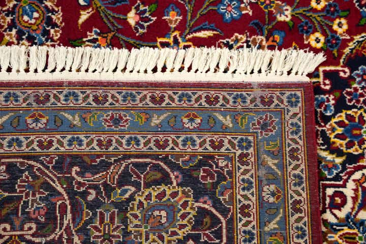 9' 10 x 13' 2 Hand Knotted Kashan Persian Wool Rug