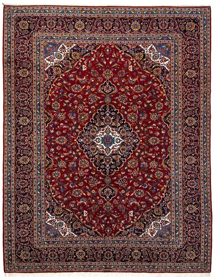 Detail image of 9' 10 x 13' 2 Hand Knotted Kashan Persian Wool Rug