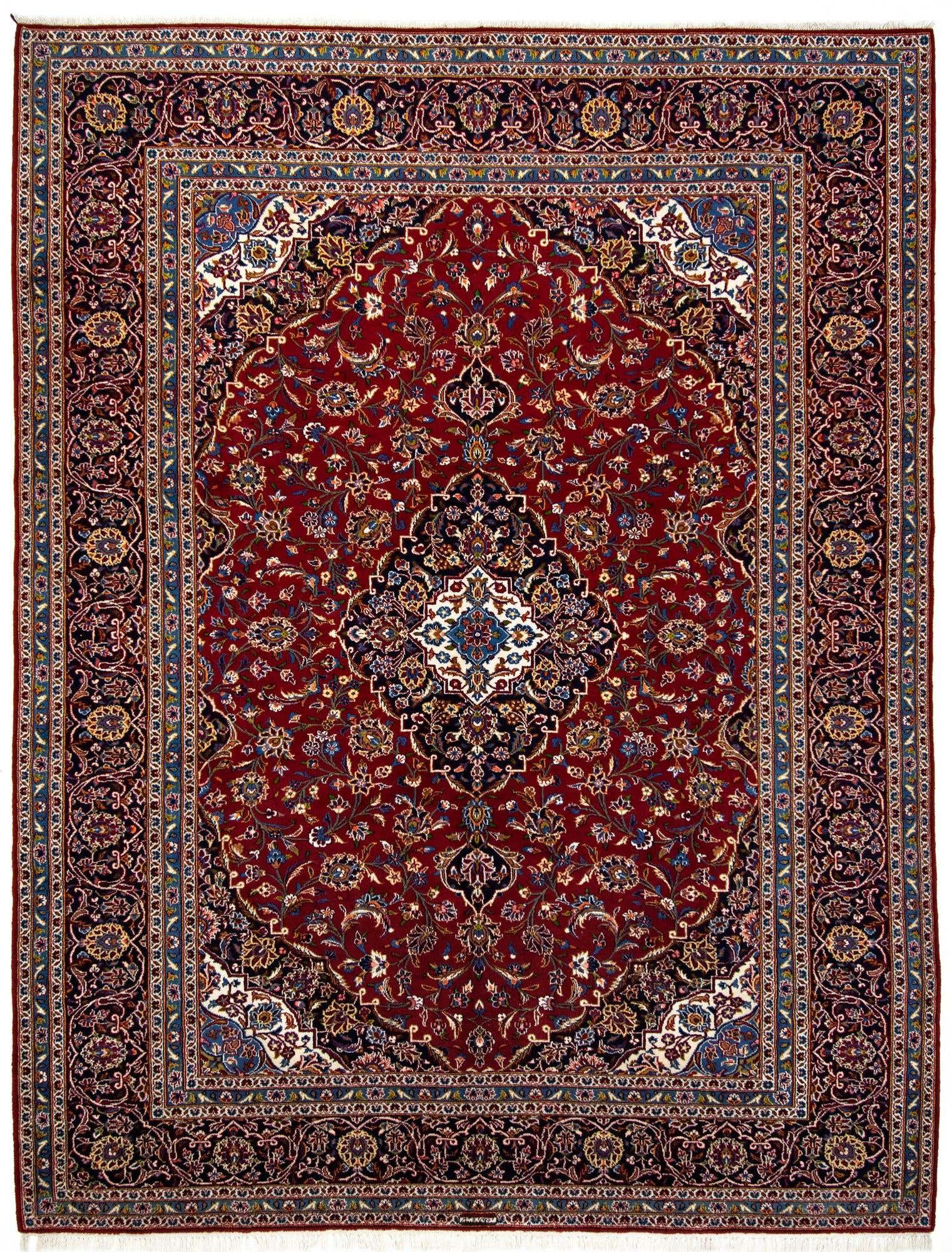 9' 10 x 13' 2 Hand Knotted Kashan Persian Wool Rug