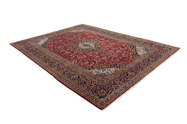 9' 10 x 13' 2 Hand Knotted Kashan Persian Wool Rug
