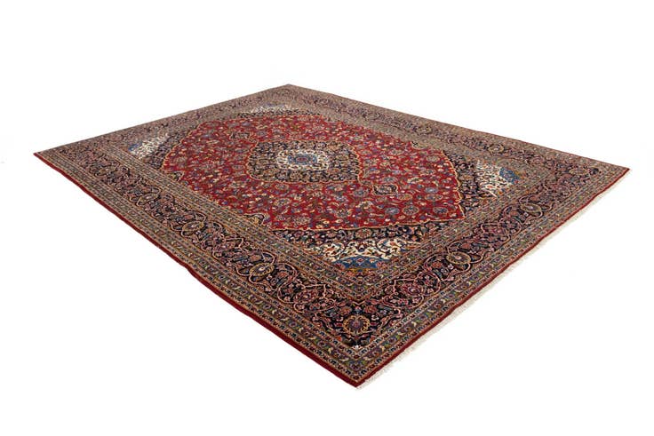 Detail image of 9' 10 x 13' 2 Hand Knotted Kashan Persian Wool Rug