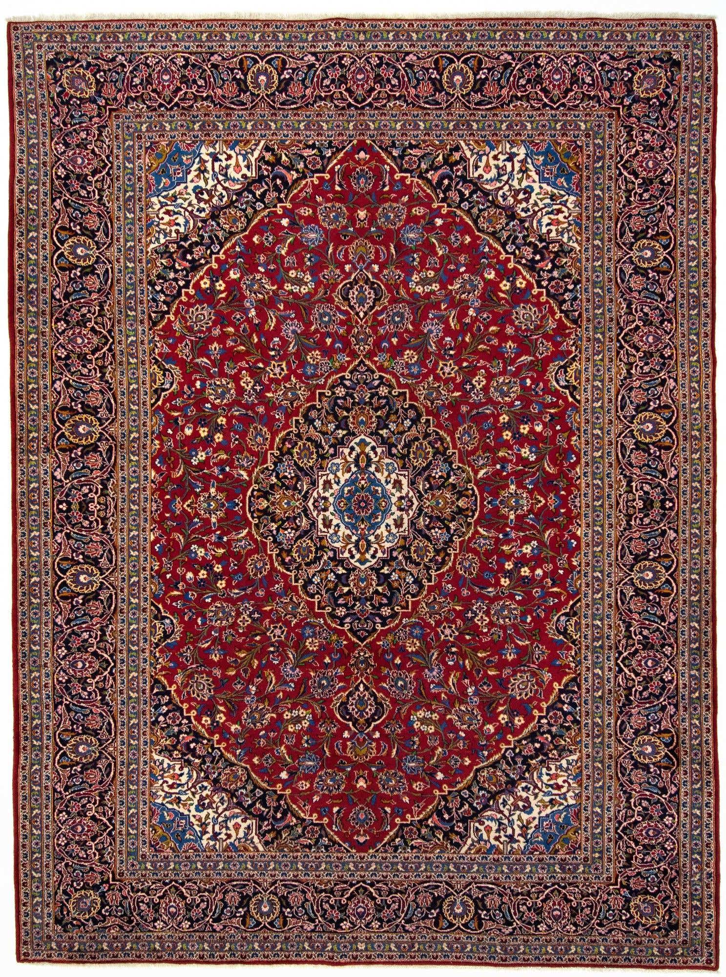 9' 10 x 13' 2 Hand Knotted Kashan Persian Wool Rug