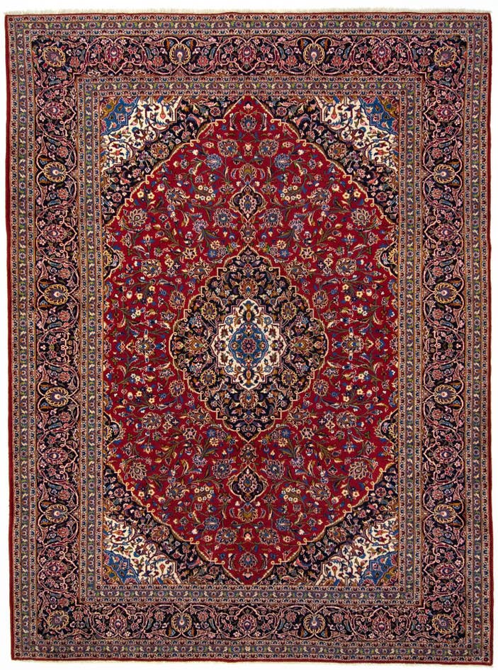 Detail image of 9' 10 x 13' 2 Hand Knotted Kashan Persian Wool Rug