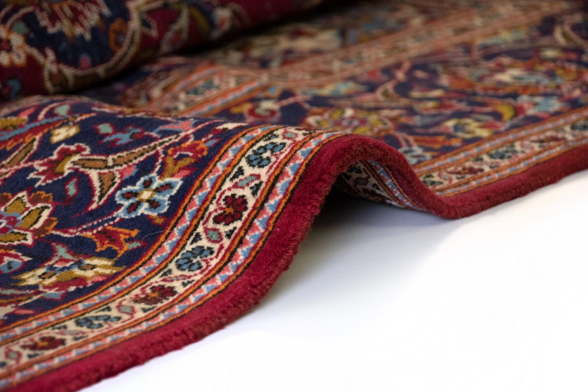 6' 5 x 10' 6 Hand Knotted Kashan Persian Wool Rug