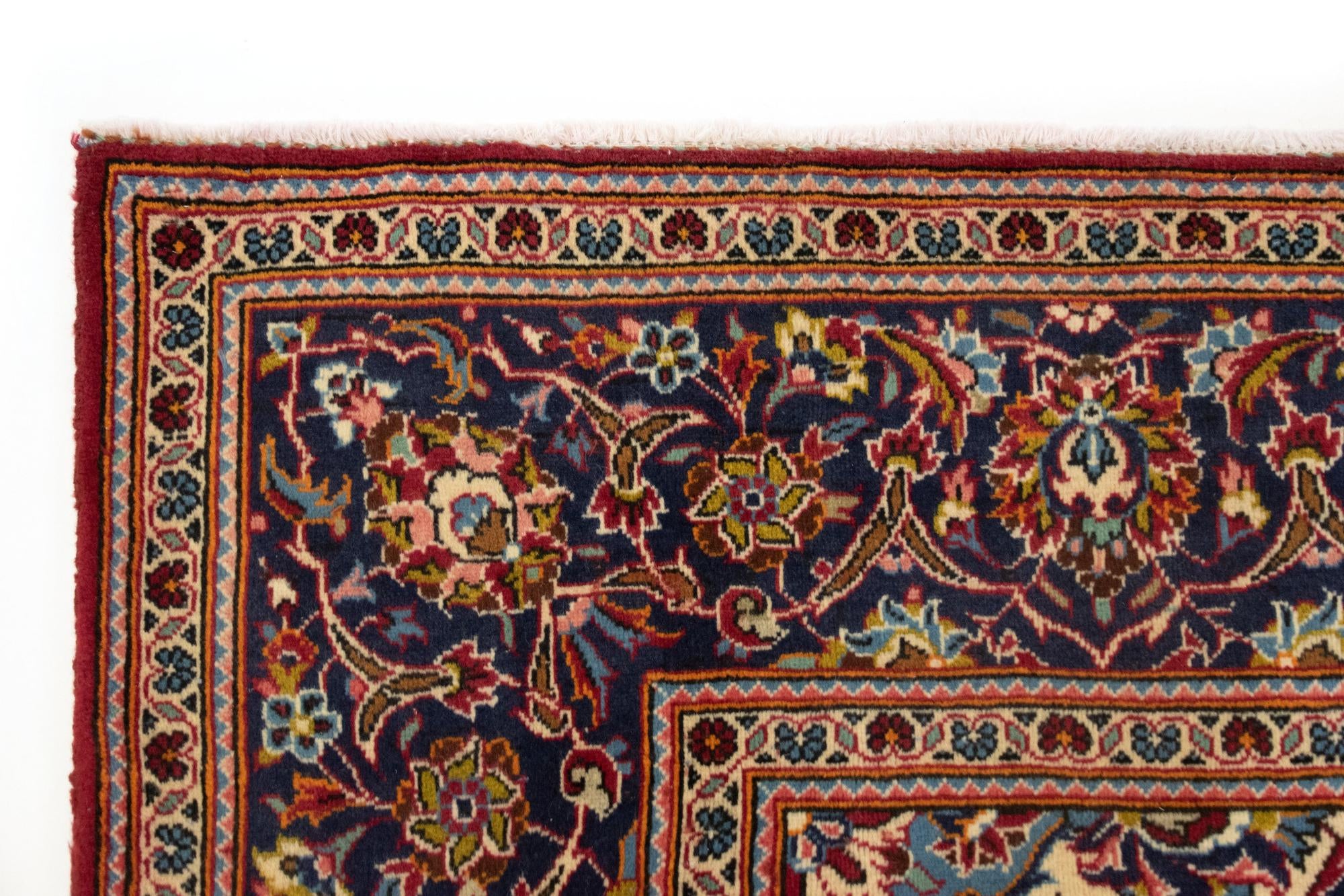 6' 5 x 10' 6 Hand Knotted Kashan Persian Wool Rug