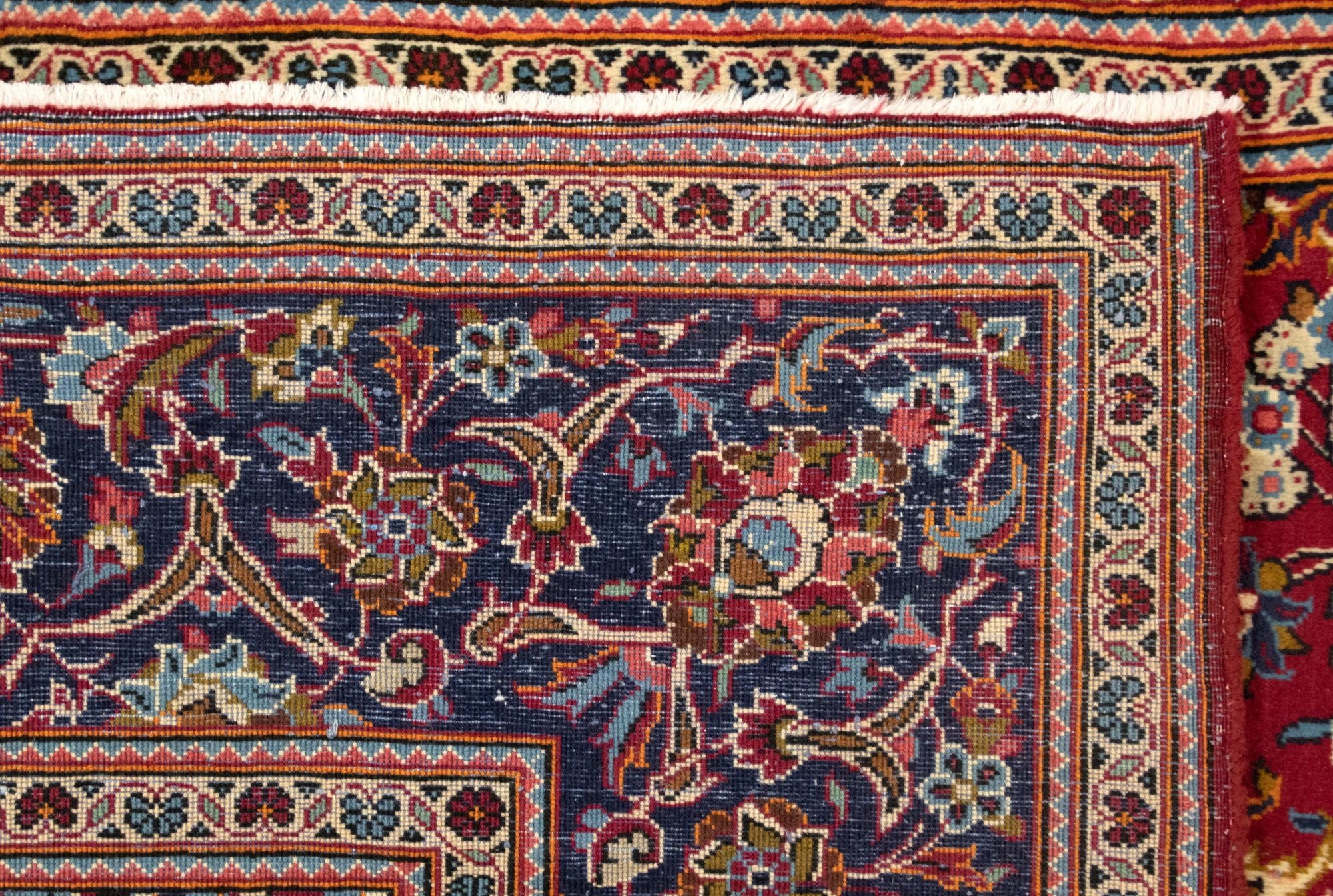 6' 5 x 10' 6 Hand Knotted Kashan Persian Wool Rug