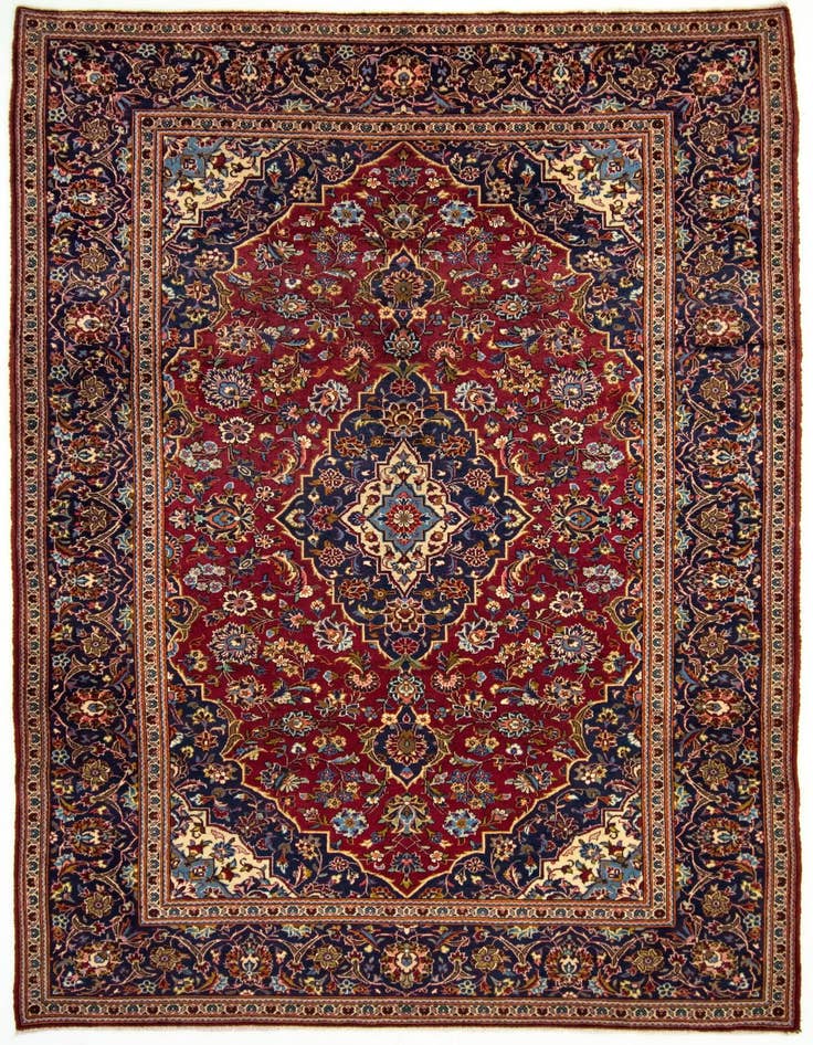 Detail image of 6' 5 x 10' 6 Hand Knotted Kashan Persian Wool Rug