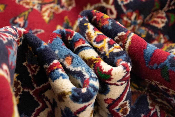 Detail image of 10' x 13' 10 Hand Knotted Kashan Persian Rug