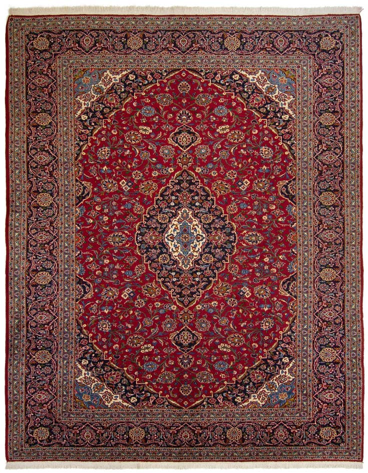 Detail image of 10' x 13' 10 Hand Knotted Kashan Persian Rug
