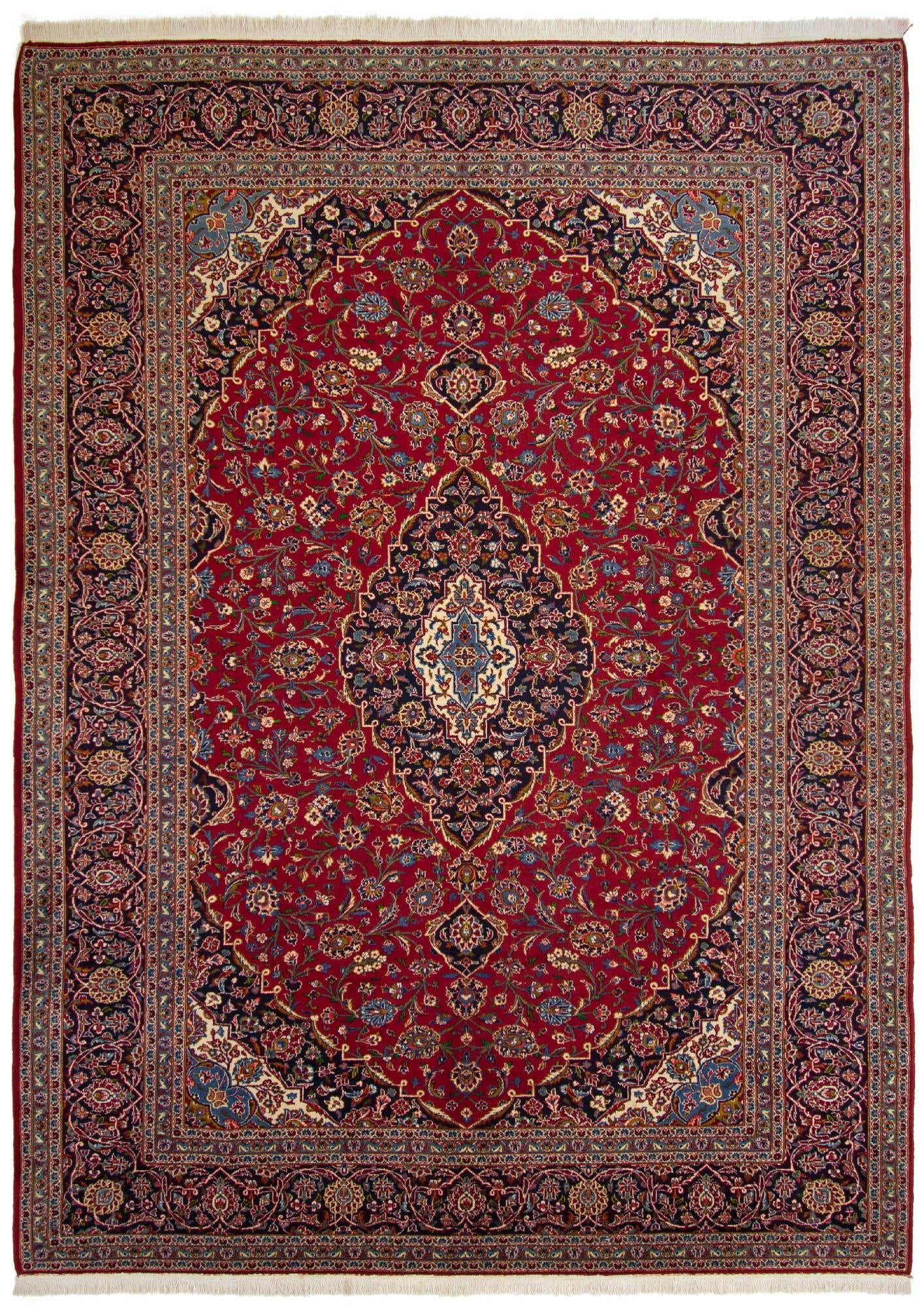 10' x 13' 10 Hand Knotted Kashan Persian Rug