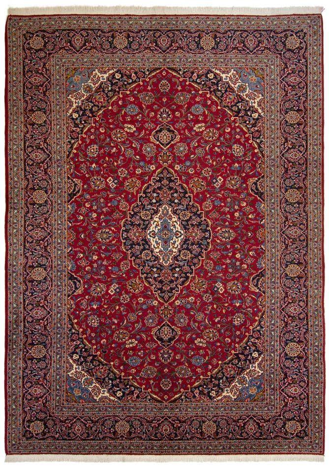 Detail image of 10' x 13' 10 Hand Knotted Kashan Persian Rug