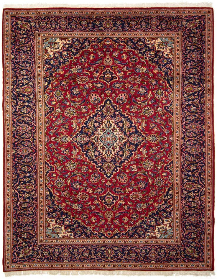 Detail image of 7' 10 x 11' 7 Hand Knotted Kashan Persian Rug