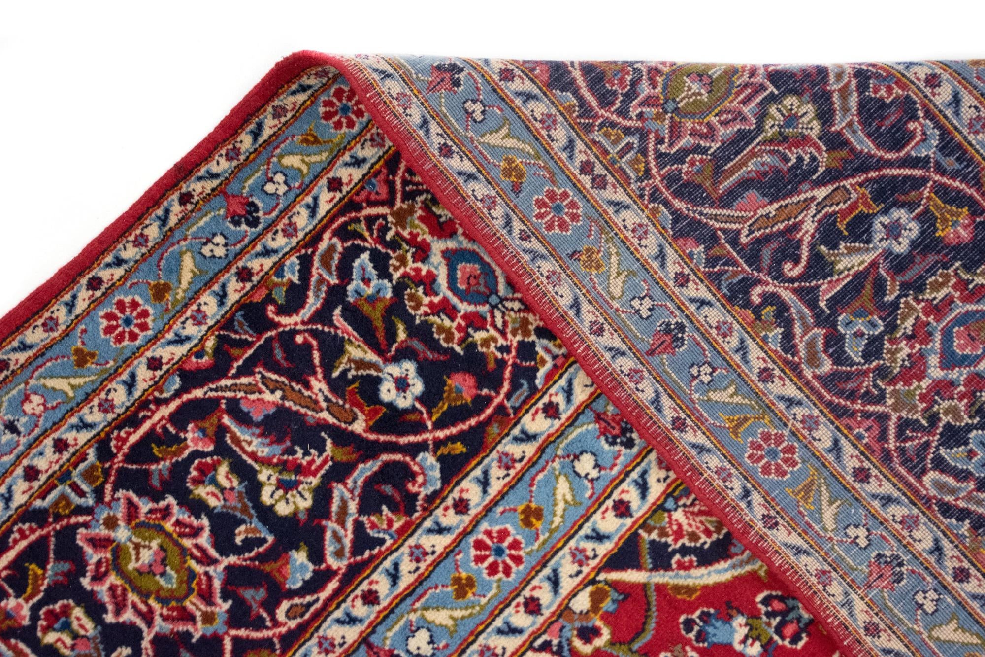 8' x 11' 6 Hand Knotted Kashan Persian Rug