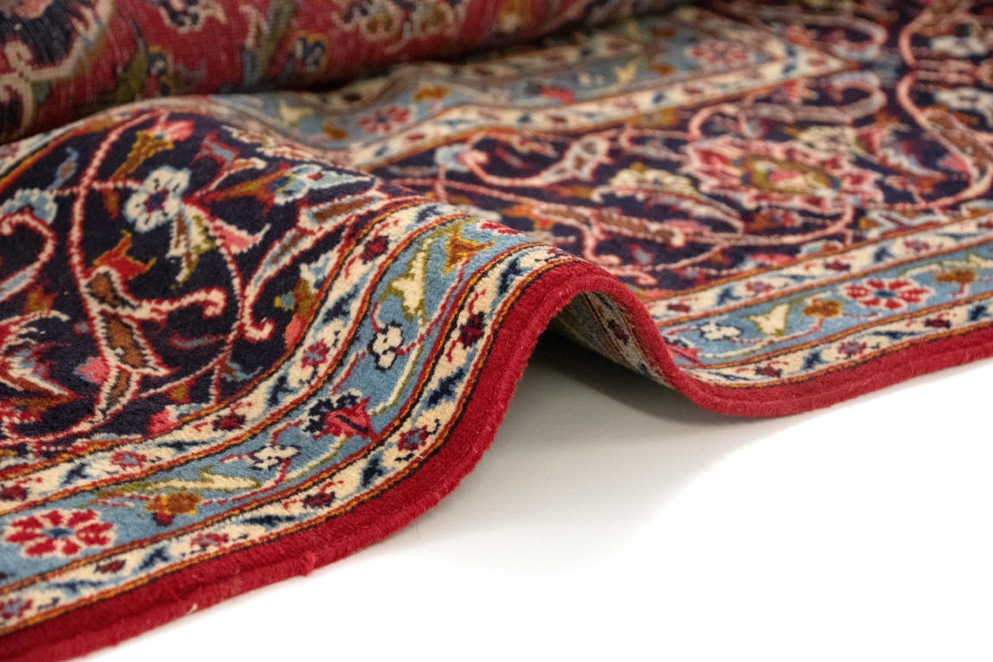 8' x 11' 6 Hand Knotted Kashan Persian Rug