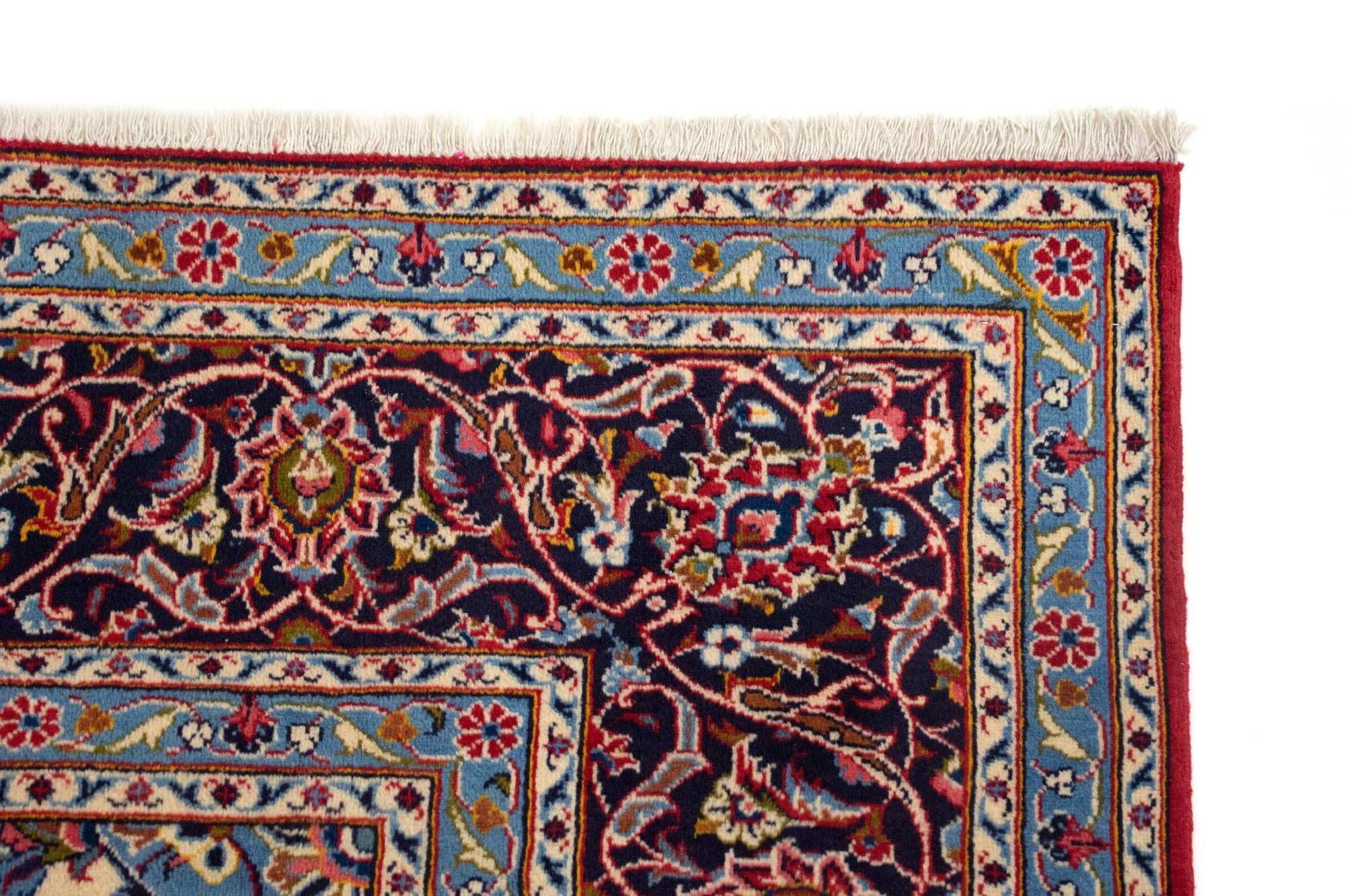 8' x 11' 6 Hand Knotted Kashan Persian Rug