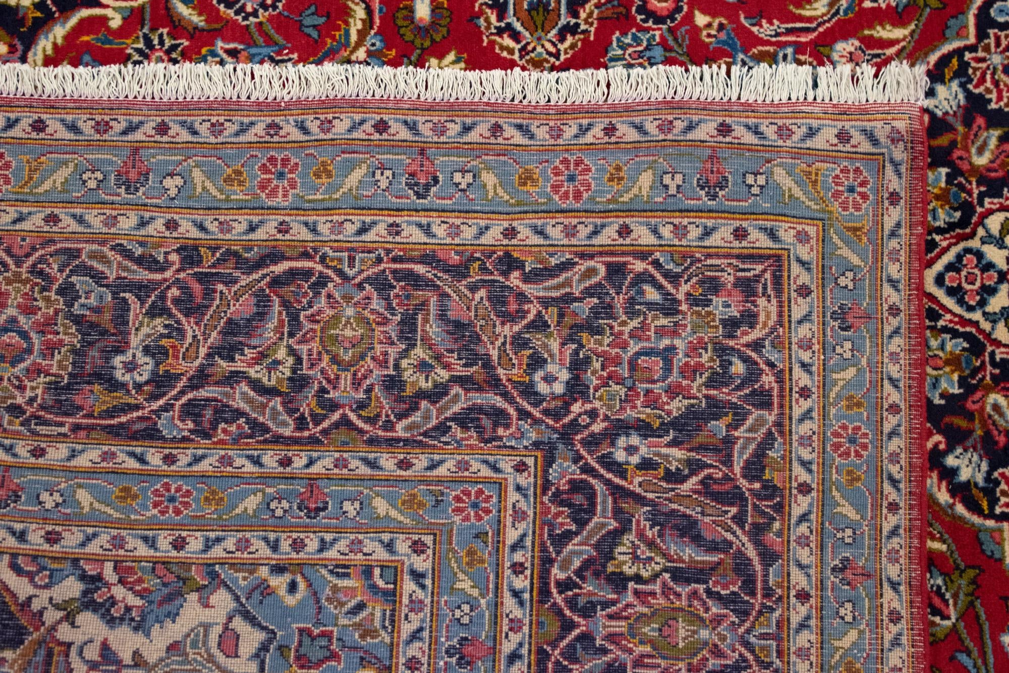 8' x 11' 6 Hand Knotted Kashan Persian Rug