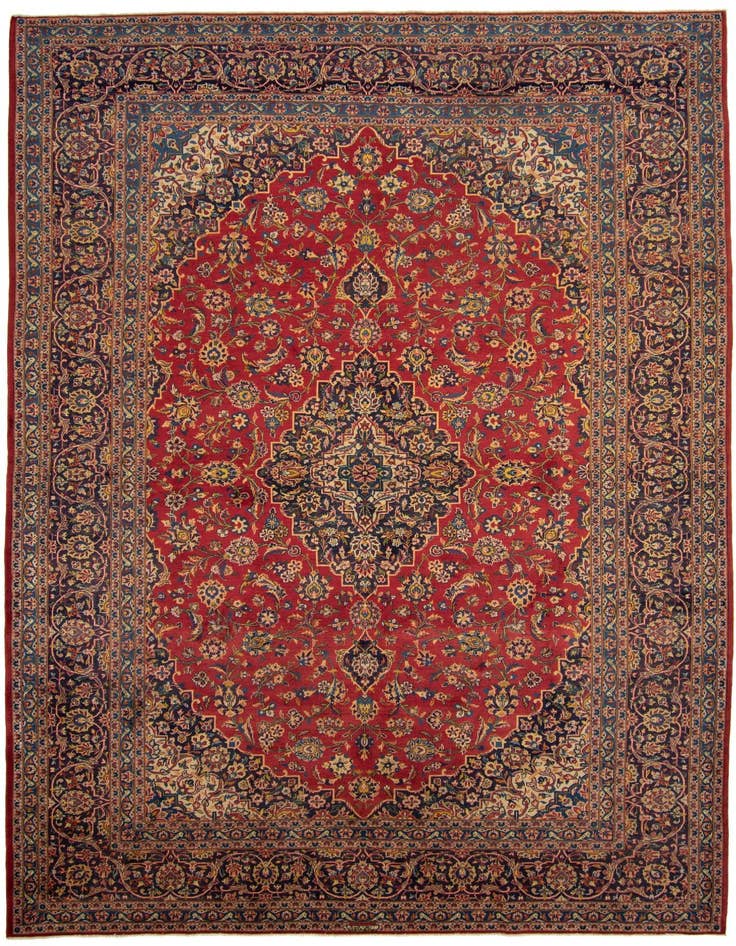Detail image of 8' 1 x 11' 6 Kashan Wool Rug