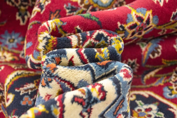 Detail image of 8' 1 x 11' 10 Hand Knotted Kashan Persian Wool Rug