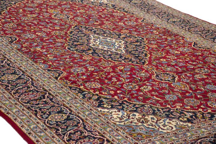 8' 1 x 11' 10 Hand Knotted Kashan Persian Wool Rug