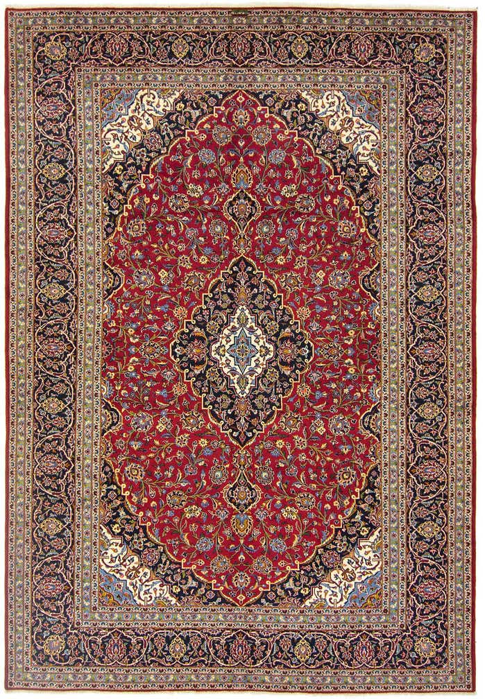 8' 1 x 11' 10 Hand Knotted Kashan Persian Wool Rug