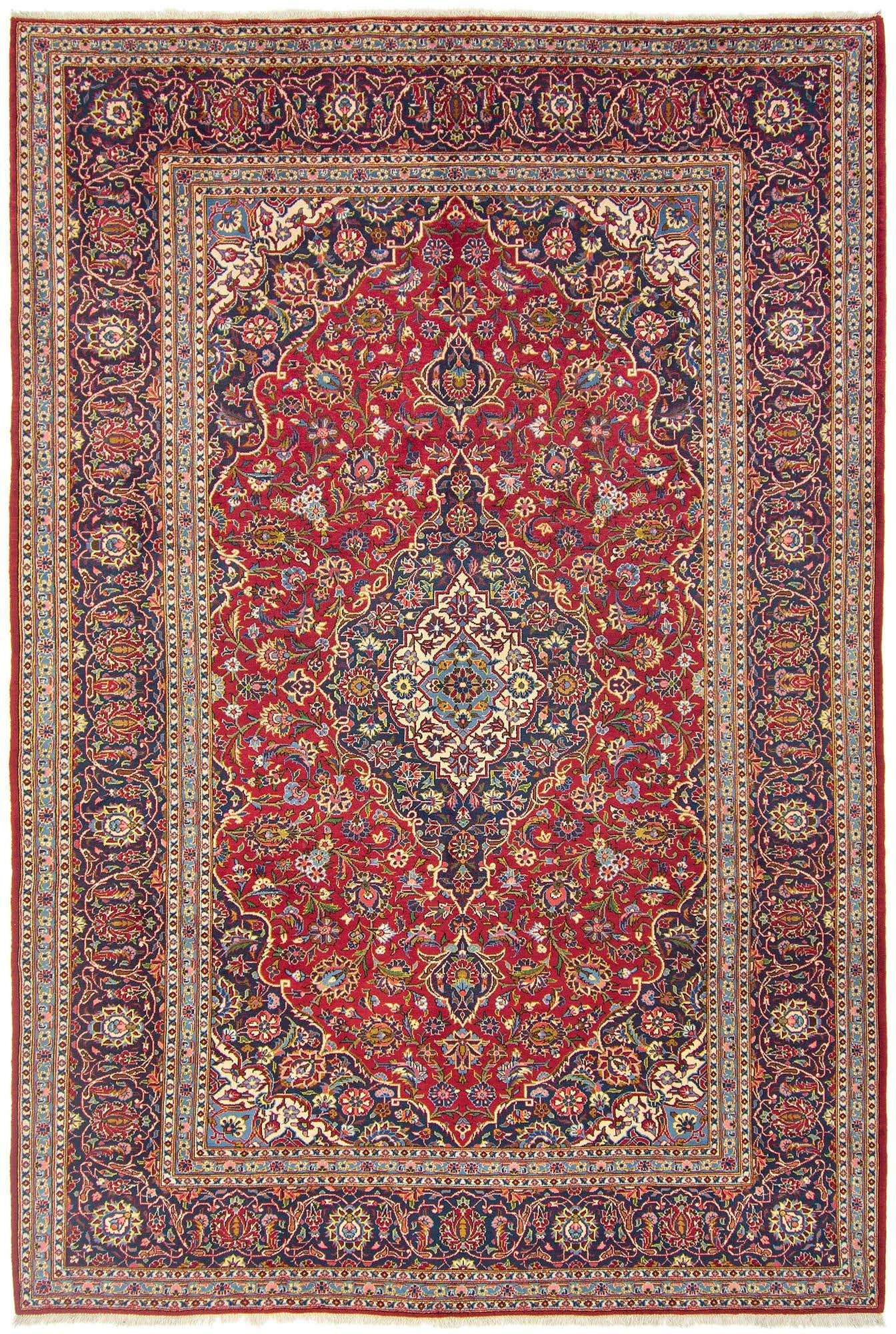 8' 1 x 11' 6 Hand Knotted Kashan Persian Rug