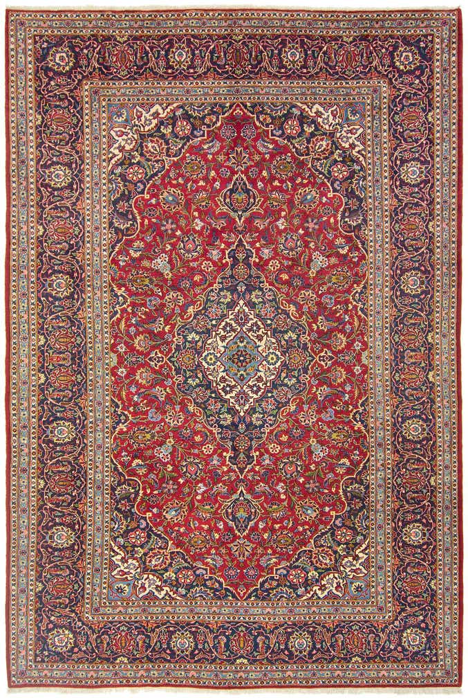8' 1 x 11' 6 Hand Knotted Kashan Persian Rug