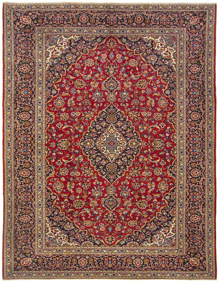 Detail image of 8' 1 x 11' 4 Hand Knotted Kashan Persian Rug