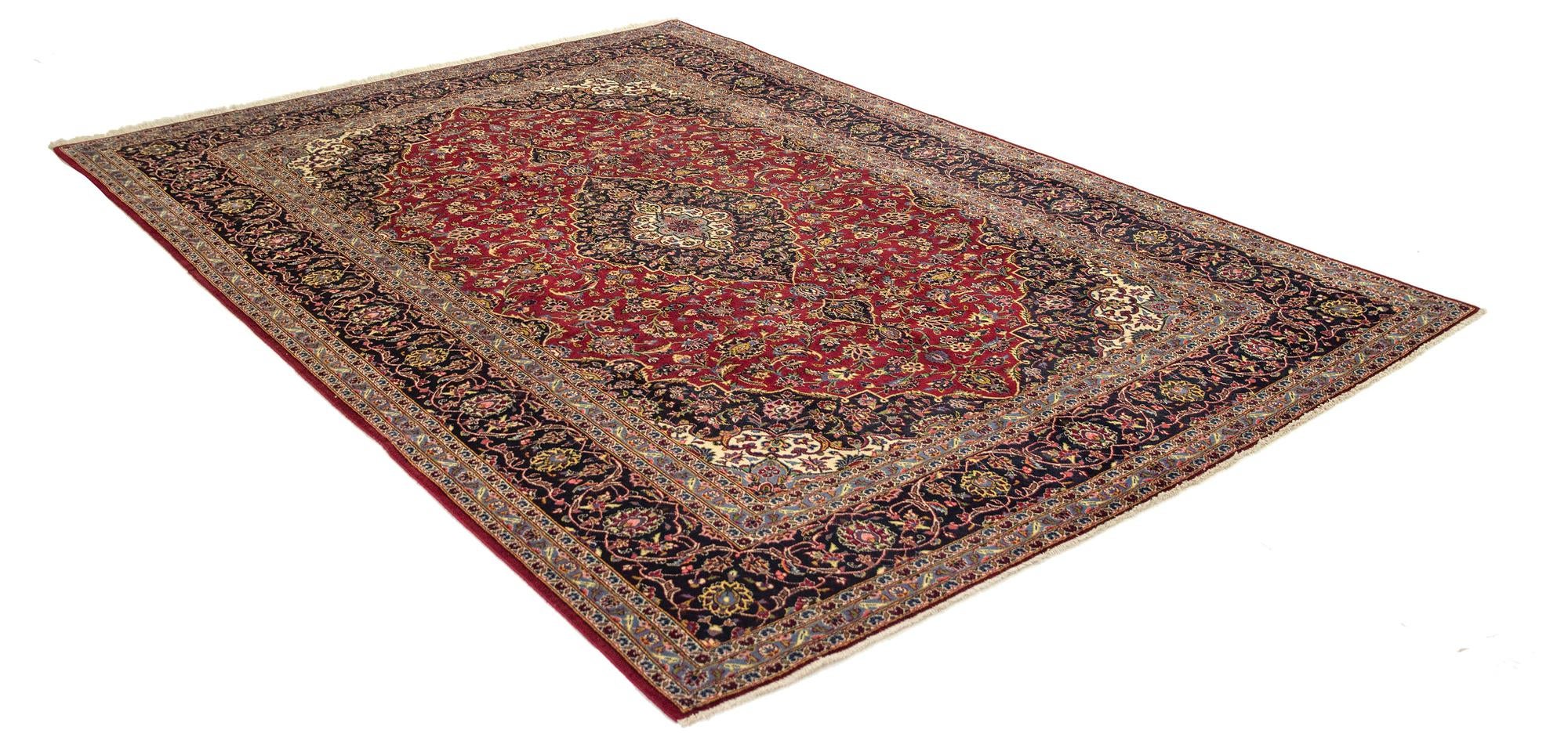 8' x 11' 4 Hand Knotted Kashan Persian Rug