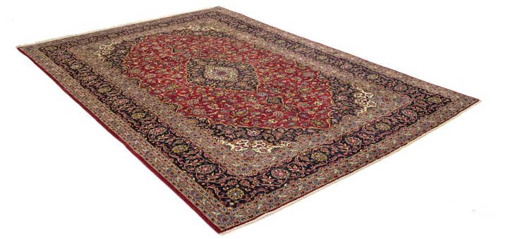 8' x 11' 4 Hand Knotted Kashan Persian Rug